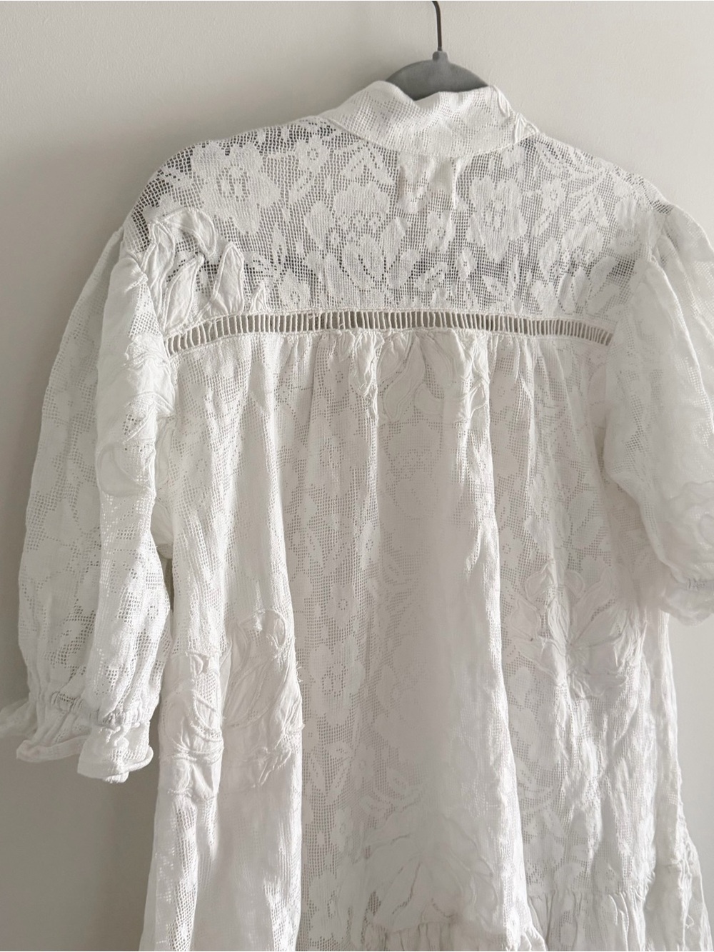 Anthropologie Porridge Embroidered Lace Babydoll Dress White Flowy Feminine - Picture 10 of 13